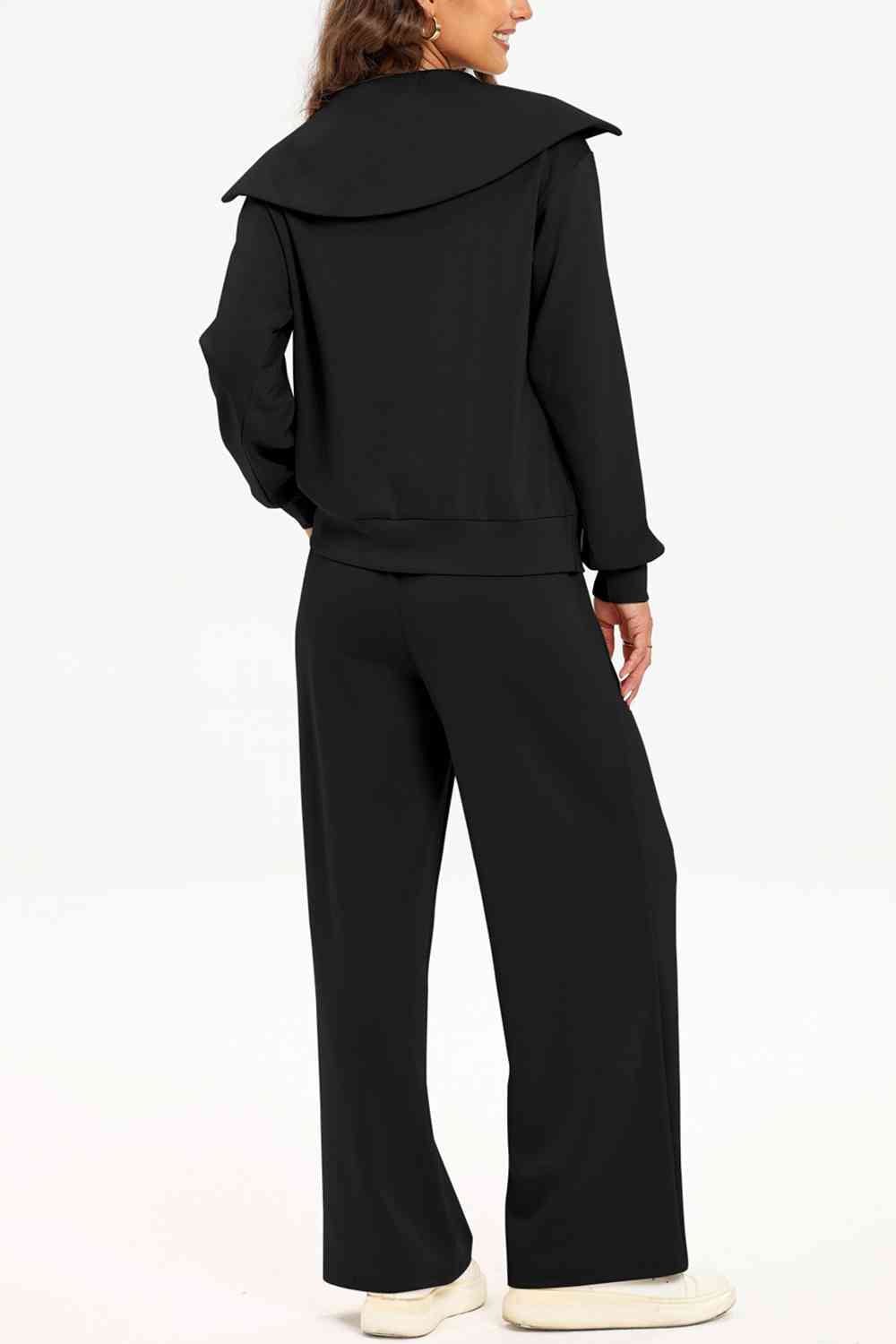 FleeceFlex Half Zip Collared Neck Sweatshirt and Pants Set