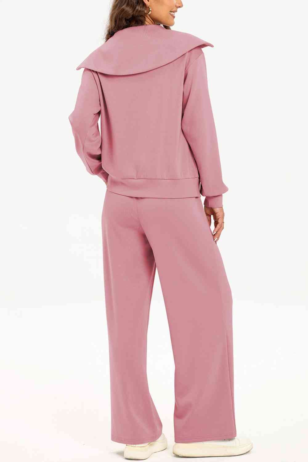FleeceFlex Half Zip Collared Neck Sweatshirt and Pants Set