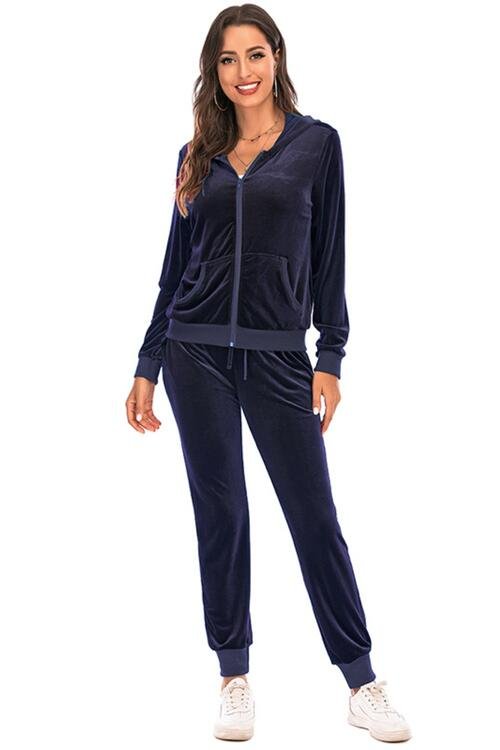 FleeceFlex Zip-Up Hooded Jacket and Pants Set