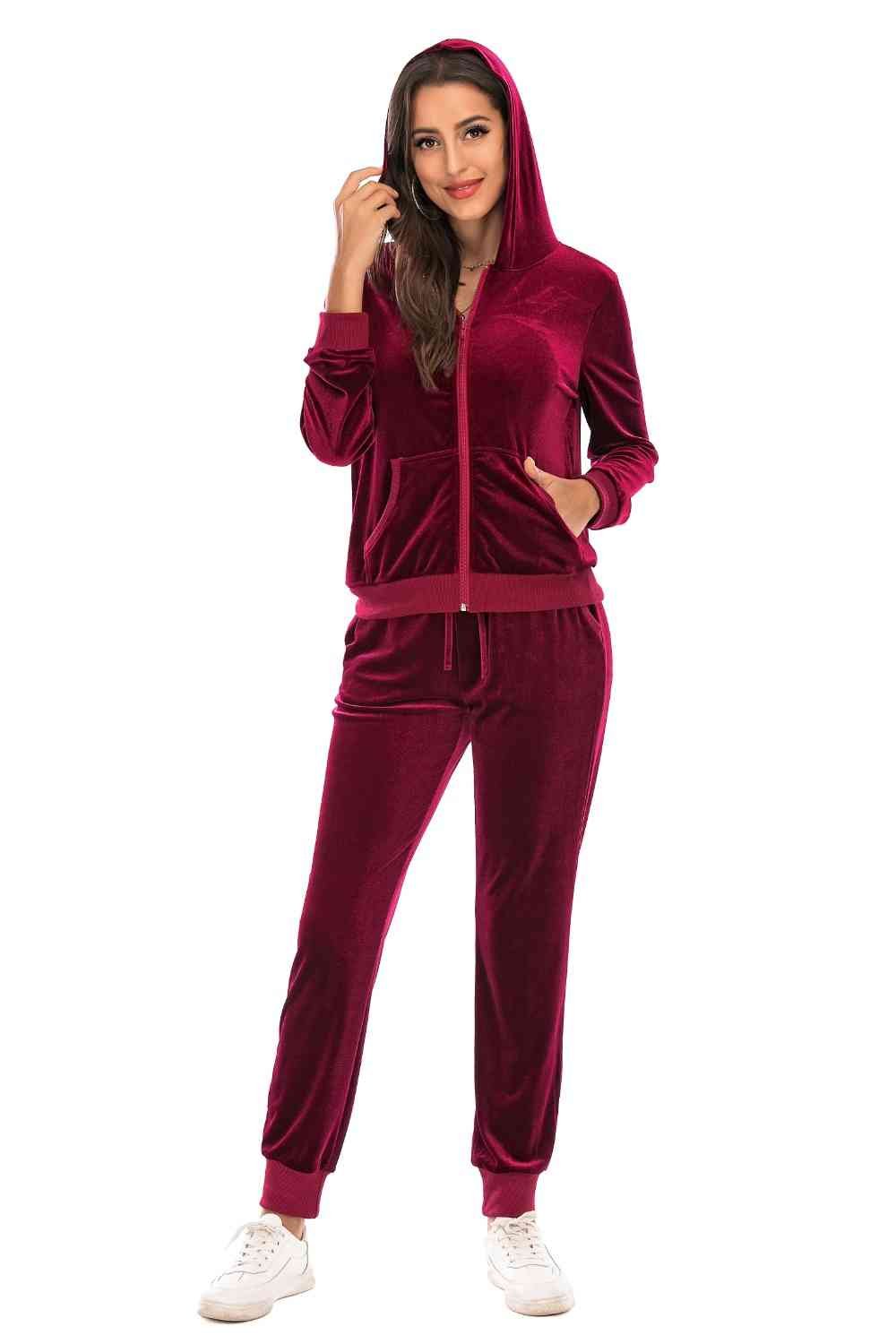 FleeceFlex Zip-Up Hooded Jacket and Pants Set