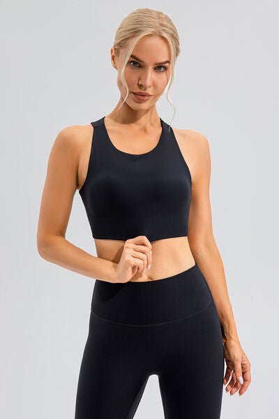 ZenSculpt Round Neck Cutout Cropped Active Tank