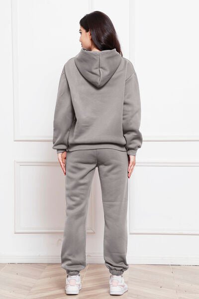 FleeceFlex Drop Shoulder Long Sleeve Hoodie and Pants Set