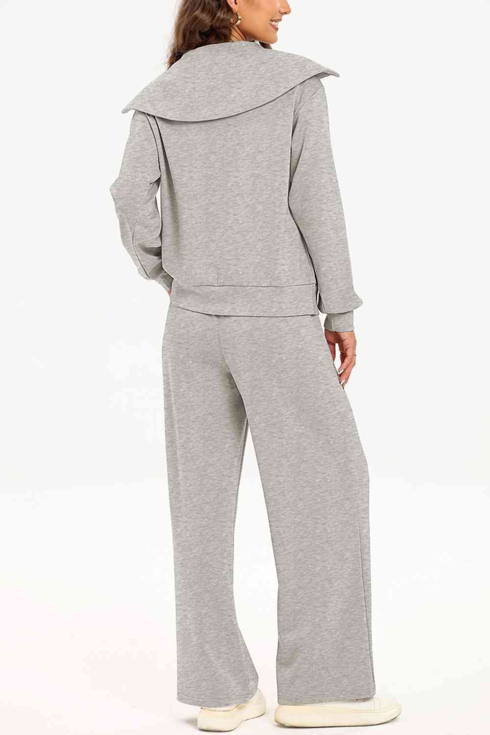 FleeceFlex Half Zip Collared Neck Sweatshirt and Pants Set