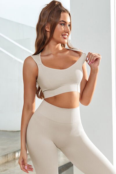 ZenSculpt Scoop Neck Wide Strap Active Tank