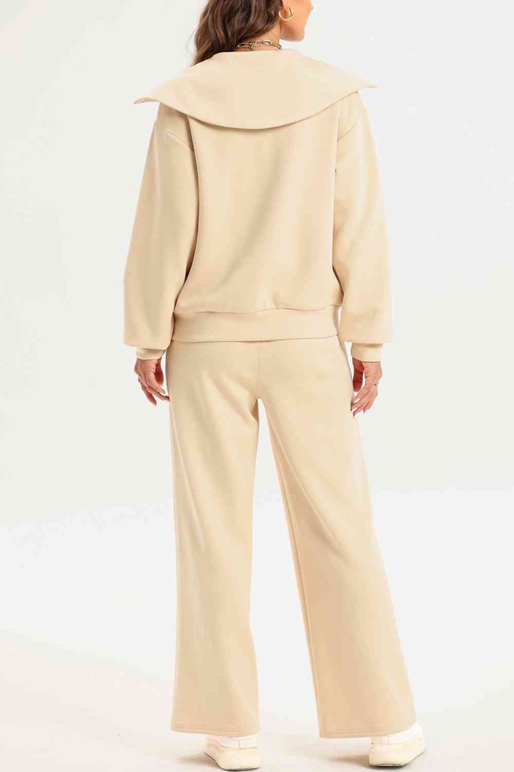 FleeceFlex Half Zip Collared Neck Sweatshirt and Pants Set