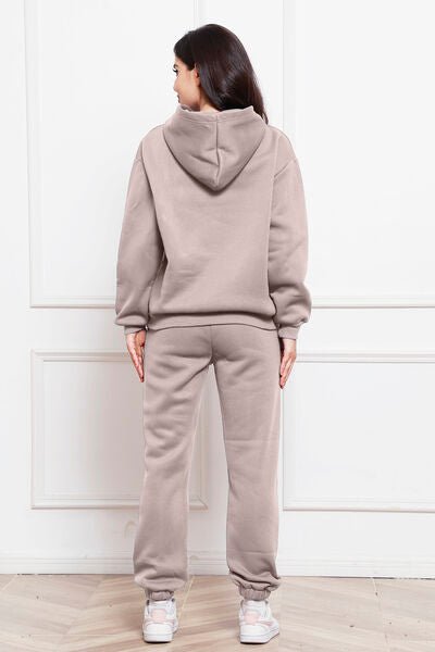 FleeceFlex Drop Shoulder Long Sleeve Hoodie and Pants Set