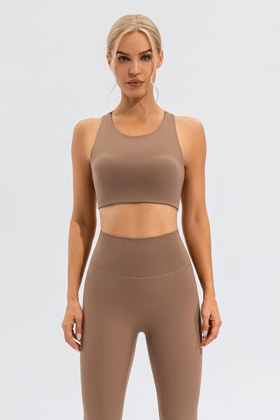 ZenSculpt Round Neck Cutout Cropped Active Tank