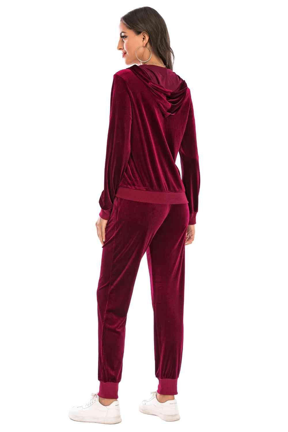 FleeceFlex Zip-Up Hooded Jacket and Pants Set