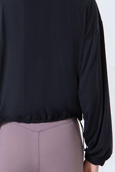 TrainTech Drawstring Zip Up Dropped Shoulder Active Outerwear