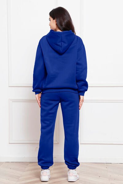 FleeceFlex Drop Shoulder Long Sleeve Hoodie and Pants Set