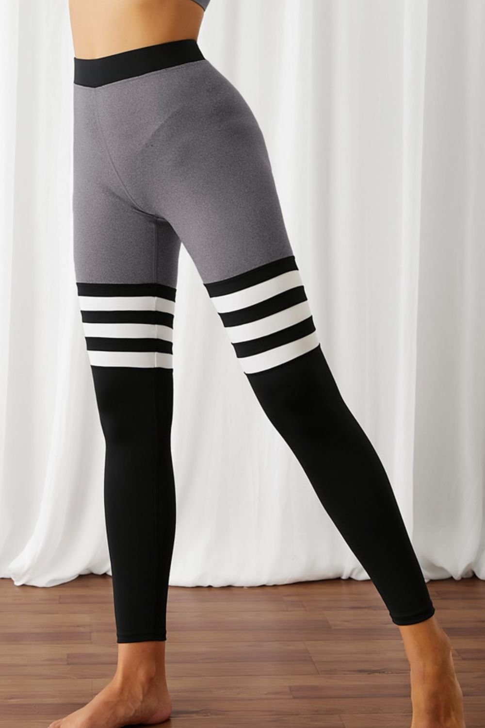 TrainTech Color Block Elastic Waistband Active Leggings
