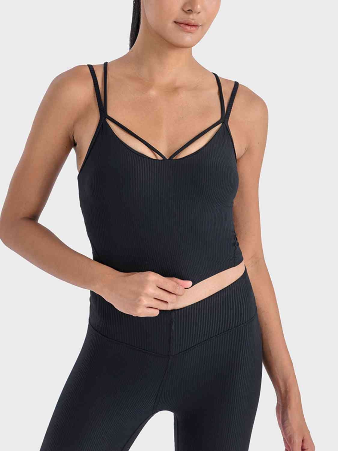 YogaFlex Double Strap Ribbed Sports Cami