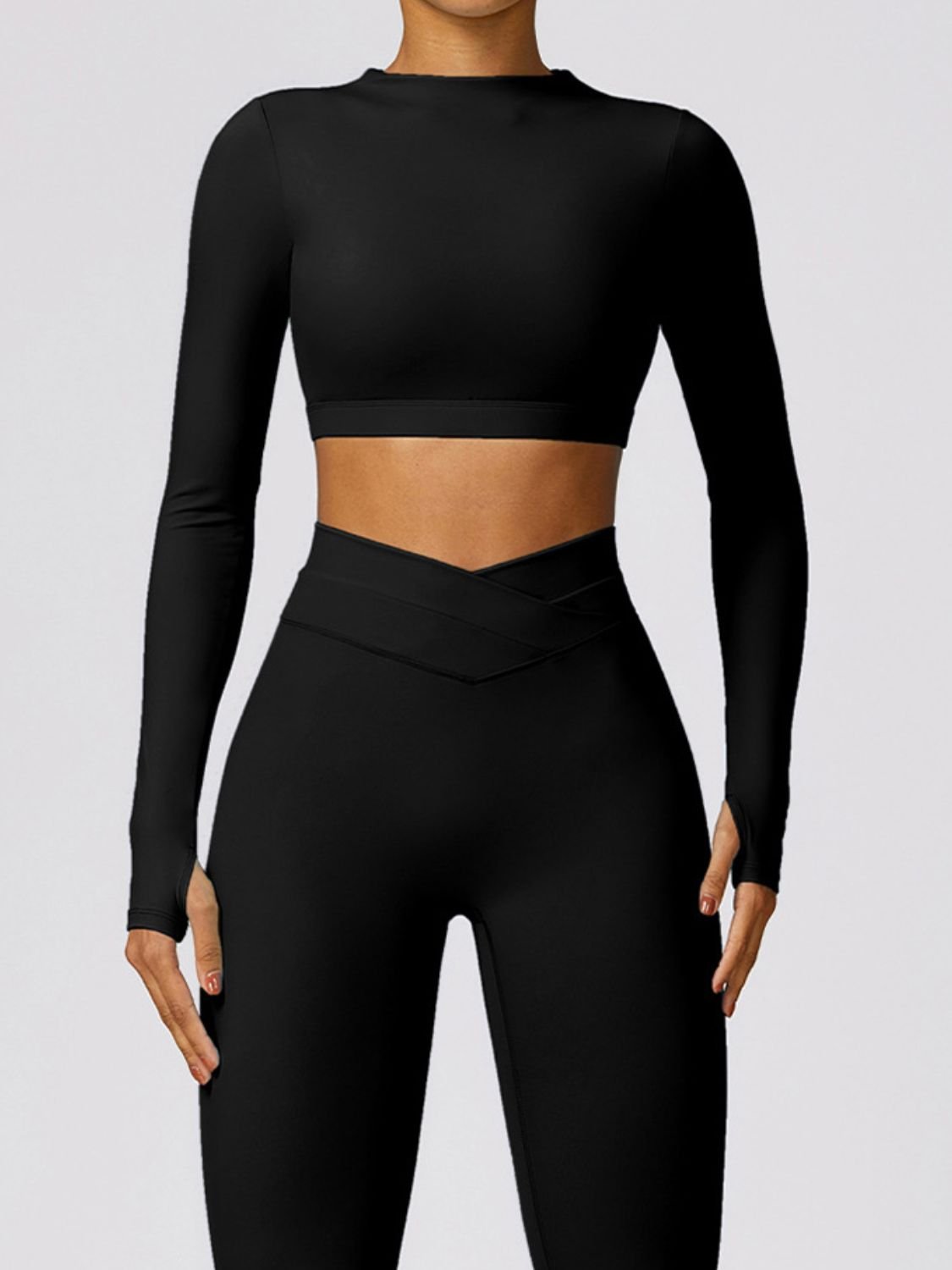 TrainTech Cutout Mock Neck Long Sleeve Active T-Shirt