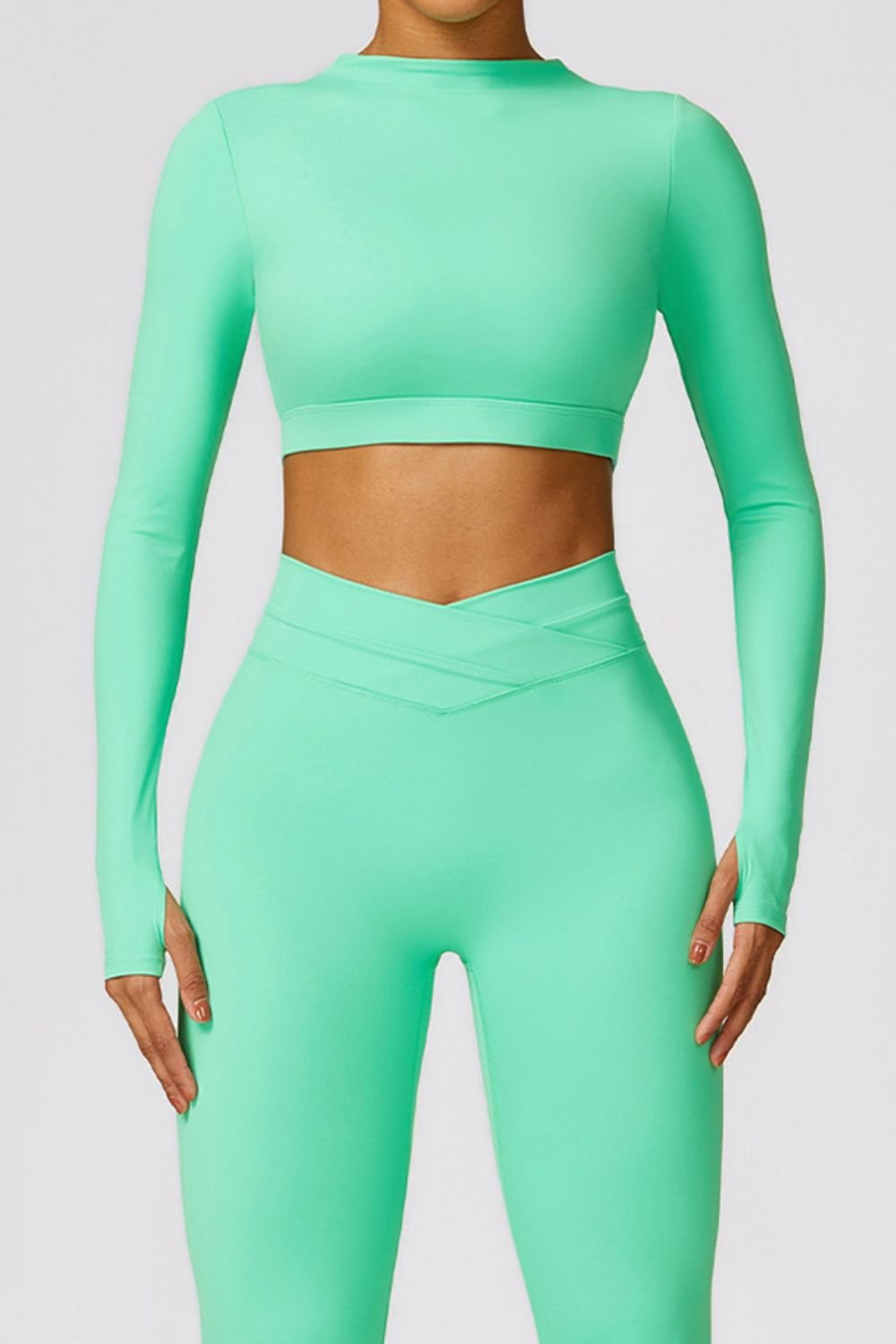 TrainTech Cutout Mock Neck Long Sleeve Active T-Shirt