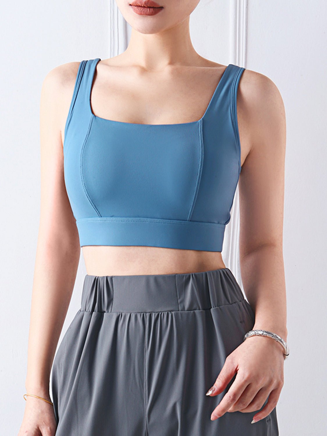 ZenSculpt Square Neck Wide Strap Active Bra