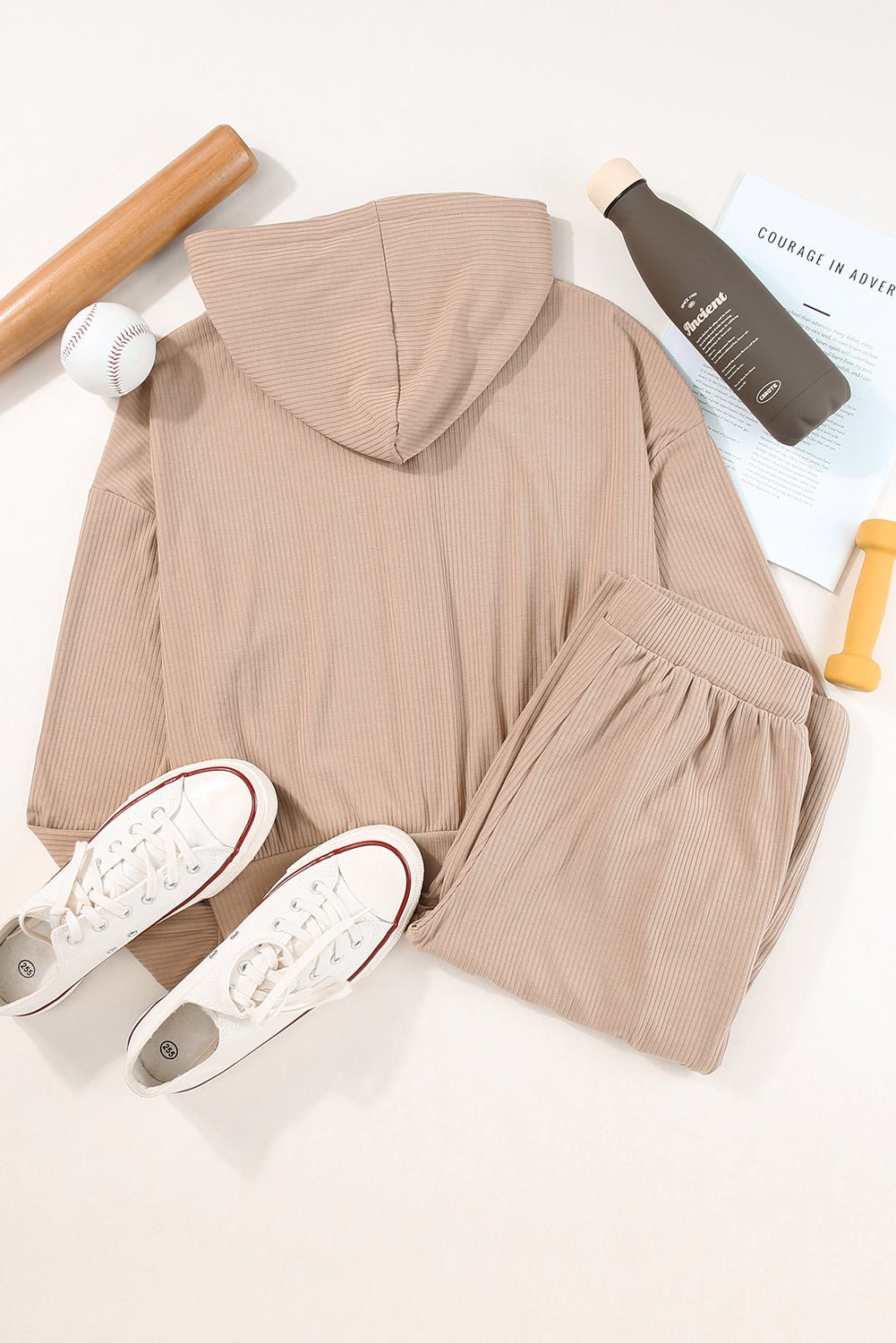 FleeceFlex Drawstring Zip Up Hoodie and Pants Active Set