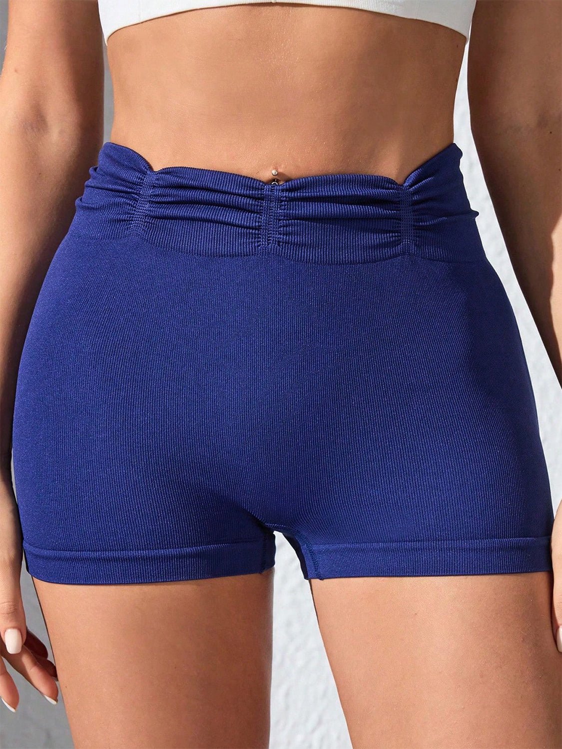 Urban Threadz Boutique Ruched High Waist Active Shorts