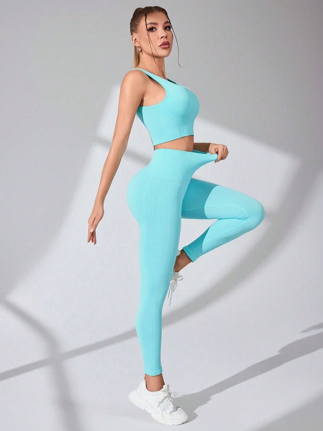 ZenSculpt Scoop Neck Wide Strap Top and Pants Active Set