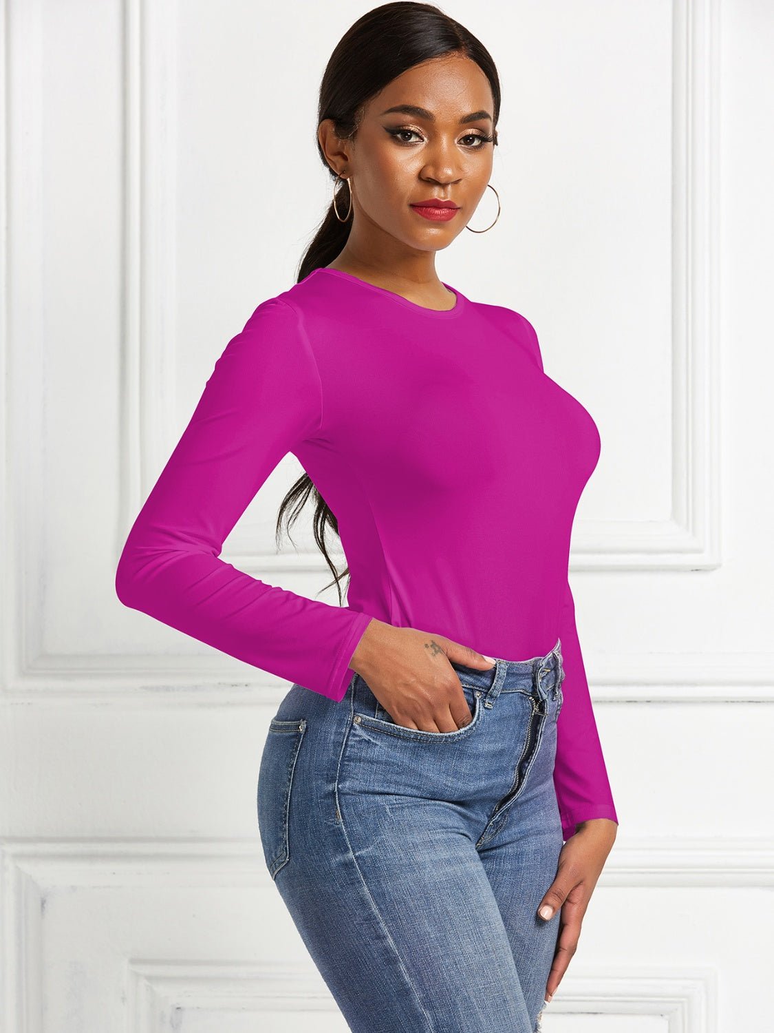 TrainTech Round Neck Long Sleeve Bodysuit