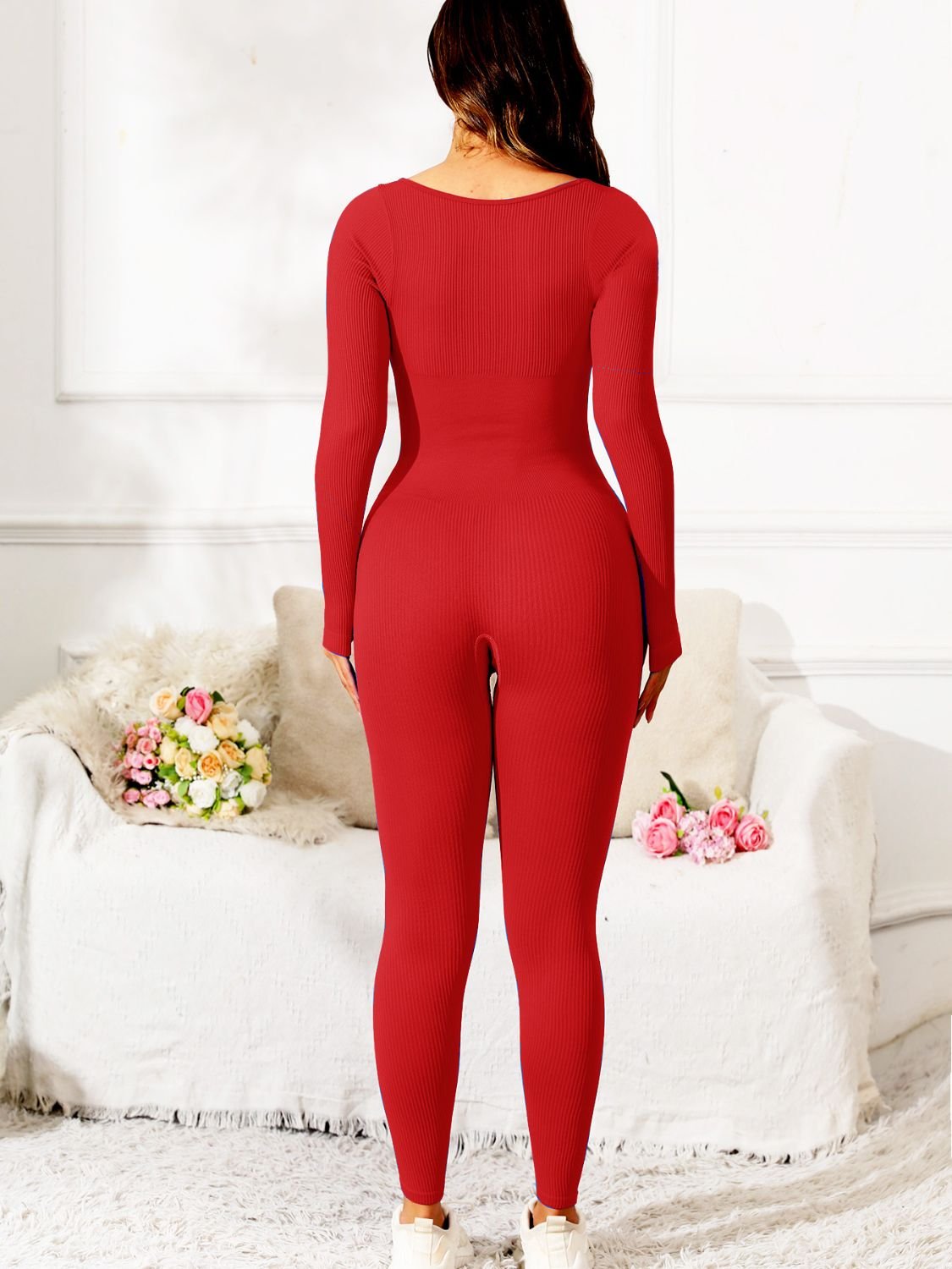 TrainTech Scoop Neck Long Sleeve Active Jumpsuit