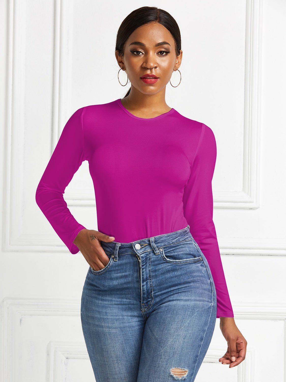 TrainTech Round Neck Long Sleeve Bodysuit