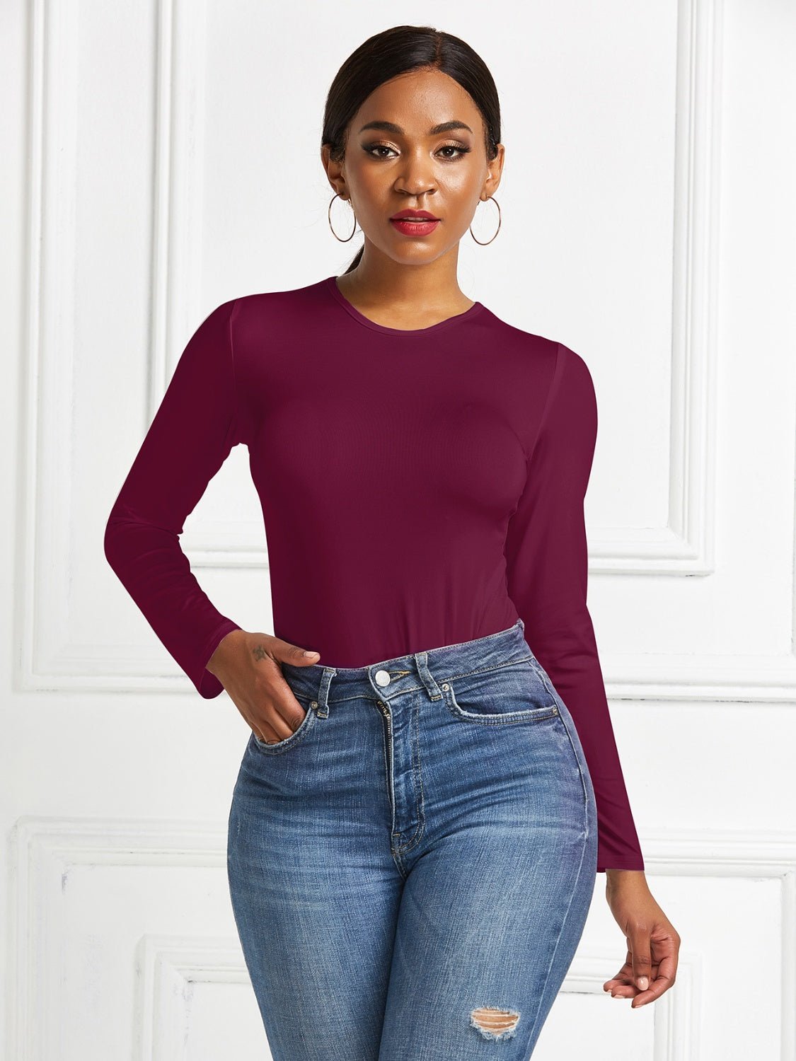 TrainTech Round Neck Long Sleeve Bodysuit