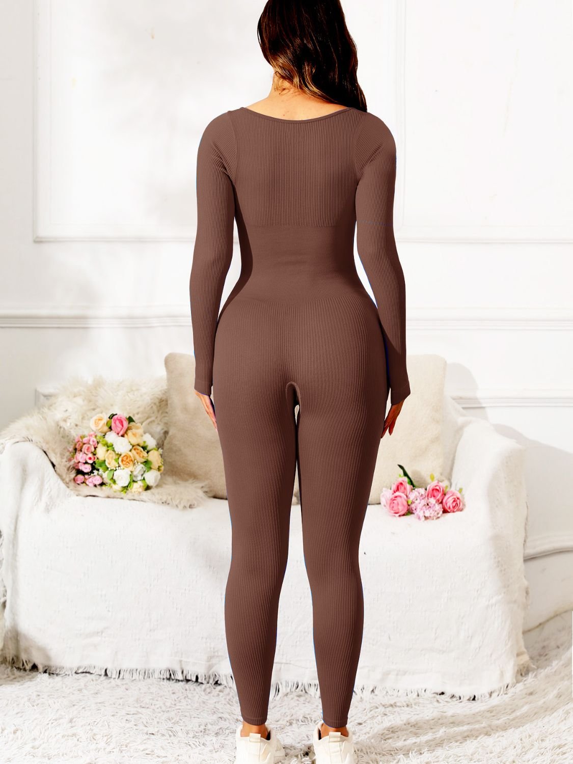 TrainTech Scoop Neck Long Sleeve Active Jumpsuit