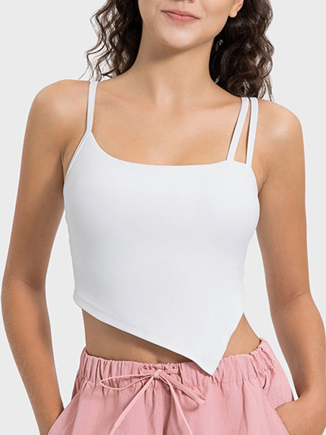 TrainTech Slit Asymmetrical Neck Active Cami
