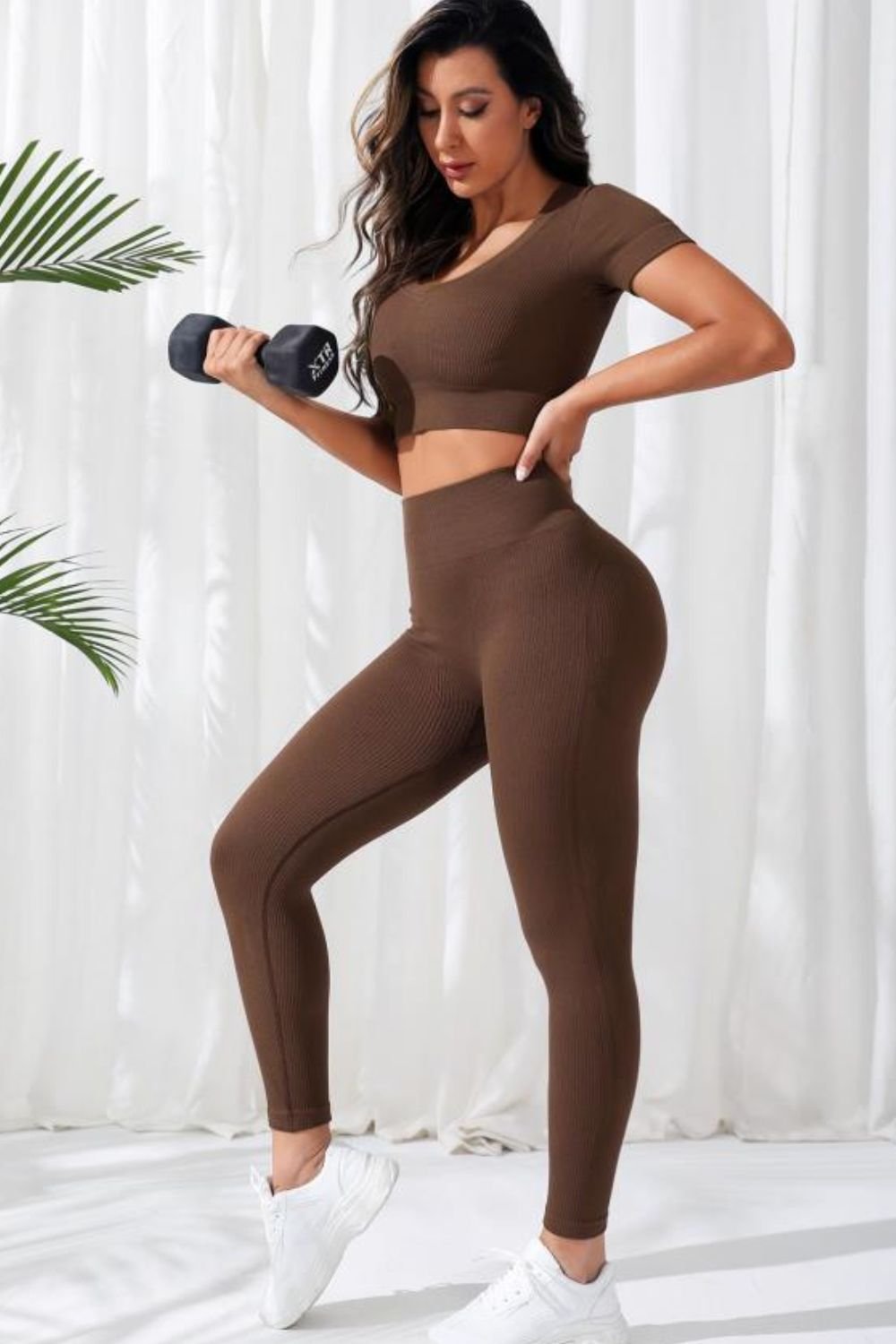 ZenSculpt V-Neck Crop Top and High Waistband Pants