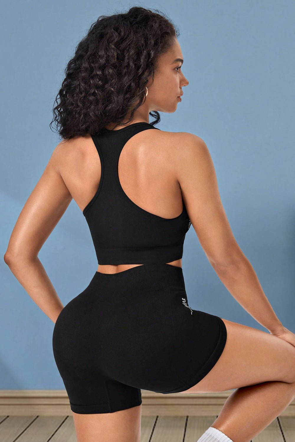 TrainTech Cropped Sports Tank and Shorts Set
