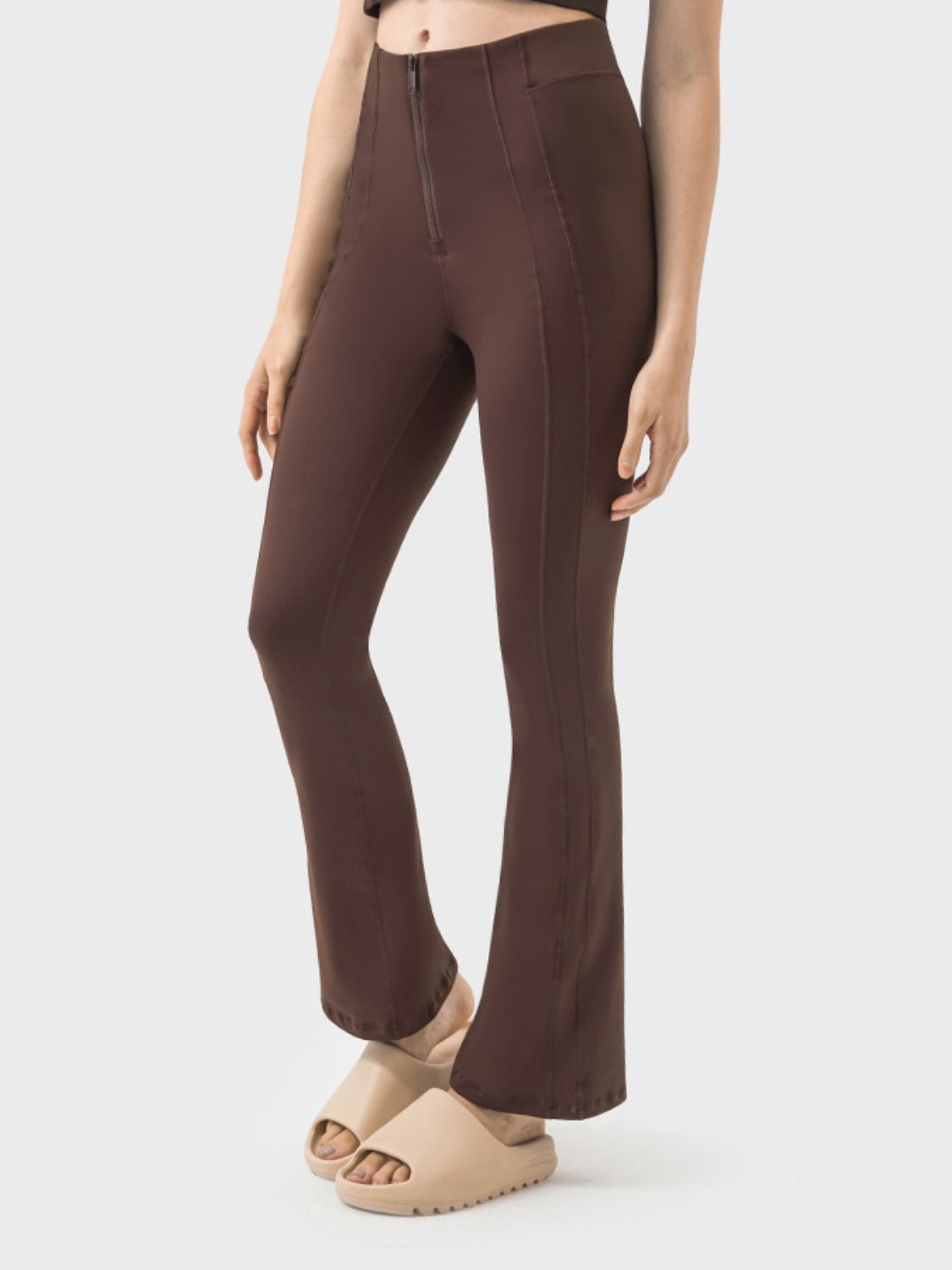 ZenSculpt Zipper Detail High Waist Active Pants