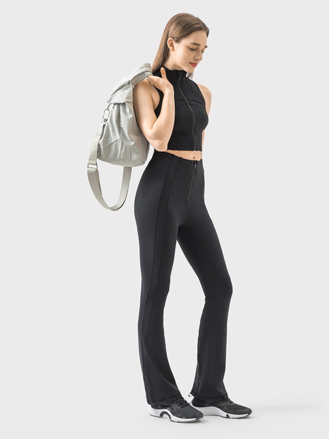 ZenSculpt Zipper Detail High Waist Active Pants