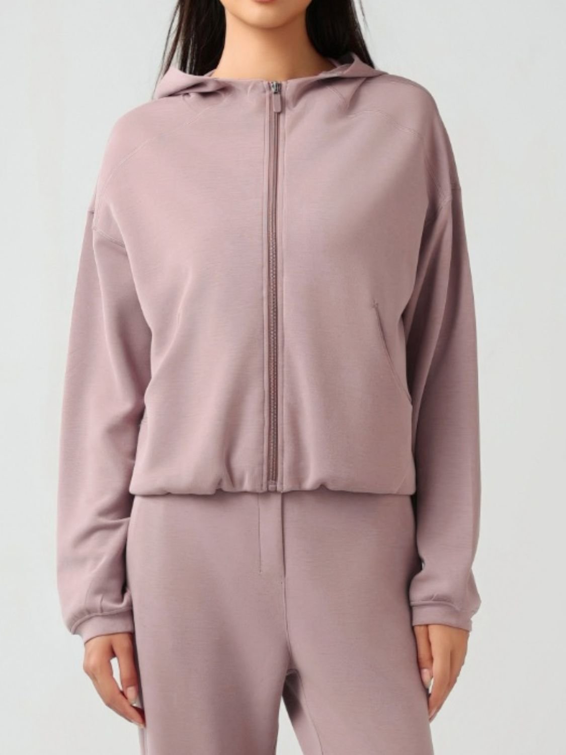 TrainTech Zip Up Dropped Shoulder Active Hooded