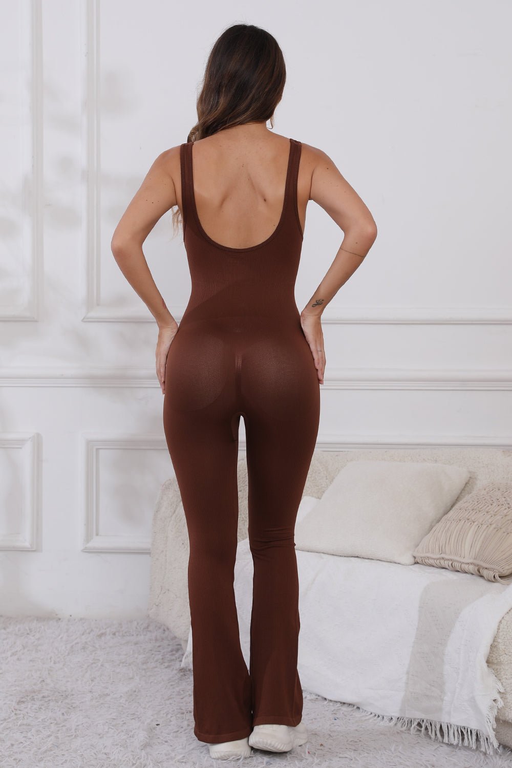ZenSculpt Scoop Neck Wide Strap Active Jumpsuit