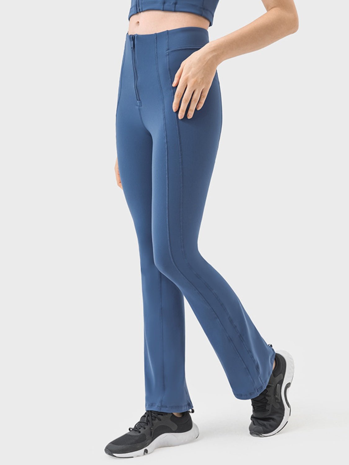 ZenSculpt Zipper Detail High Waist Active Pants