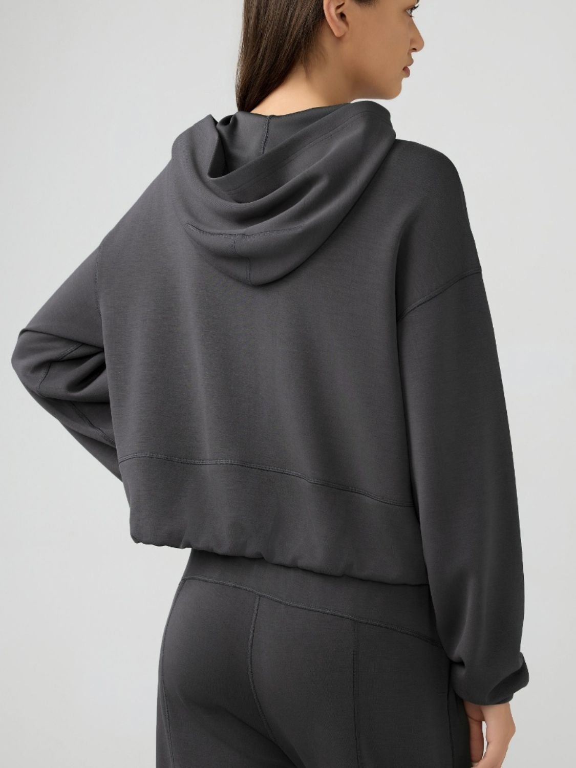 TrainTech Zip Up Dropped Shoulder Active Hooded