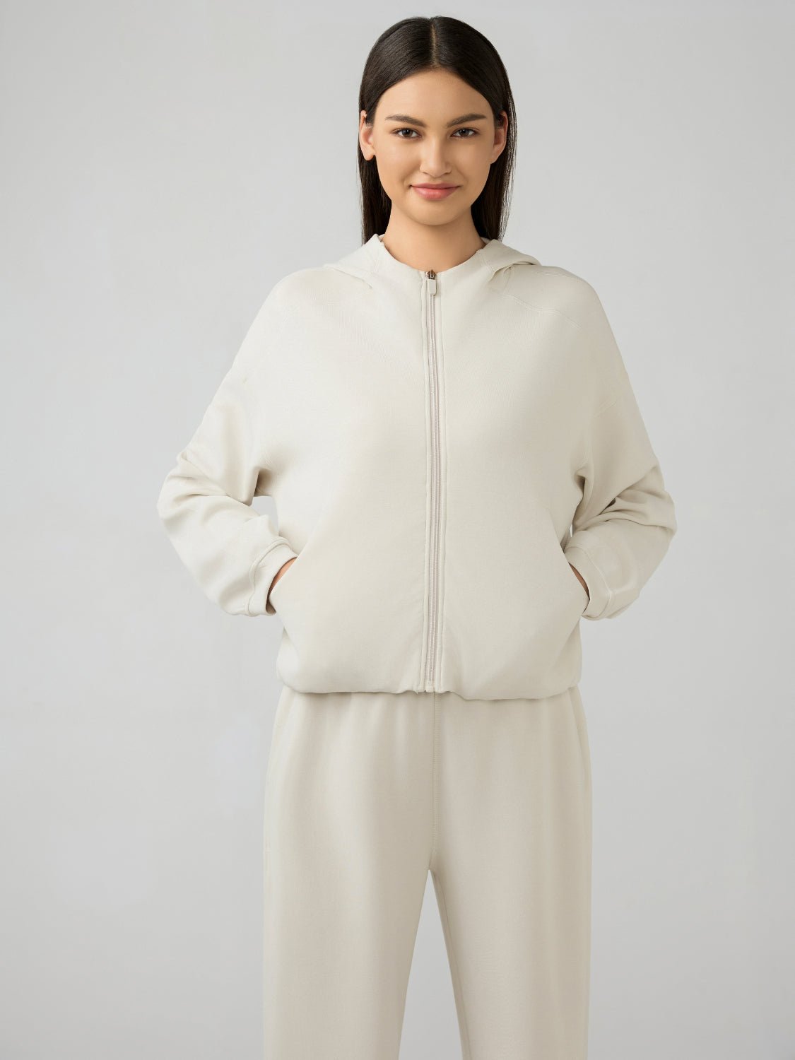TrainTech Zip Up Dropped Shoulder Active Hooded
