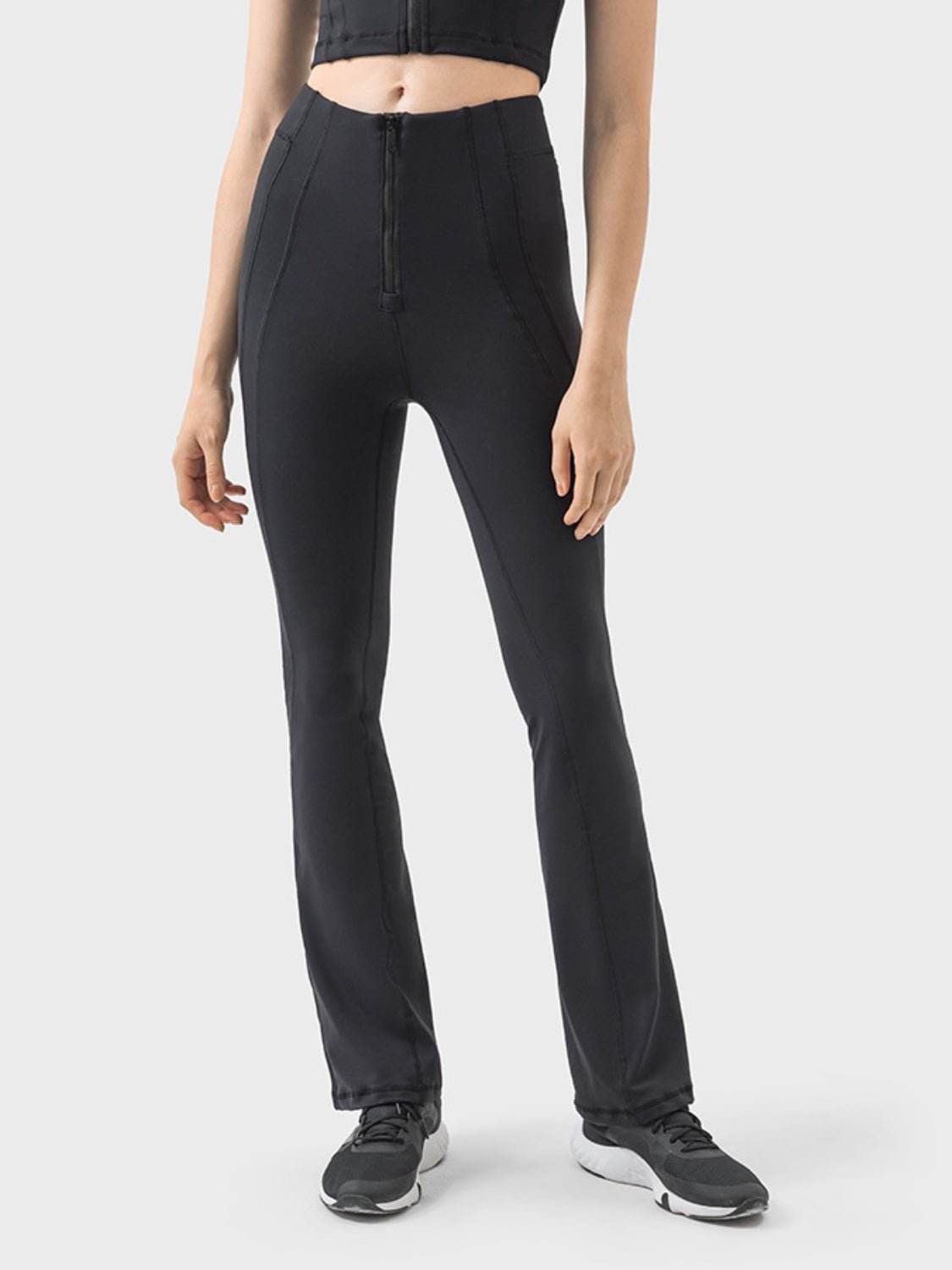ZenSculpt Zipper Detail High Waist Active Pants