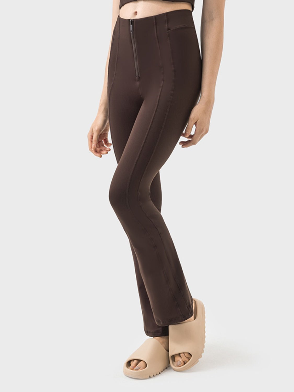 ZenSculpt Zipper Detail High Waist Active Pants