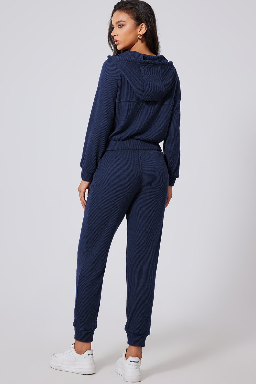 FleeceFlex Drawstring Half Zip Hoodie and Joggers Active Set